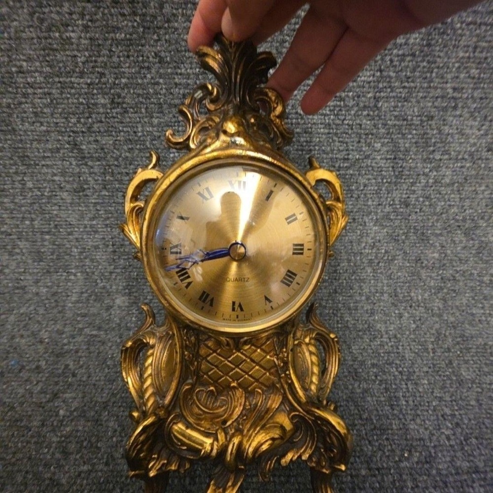 Vintage Kienzle Brass Rococo Mantel Clock Ornate Victorian Style Chronoquartz - Picture 2 of 12